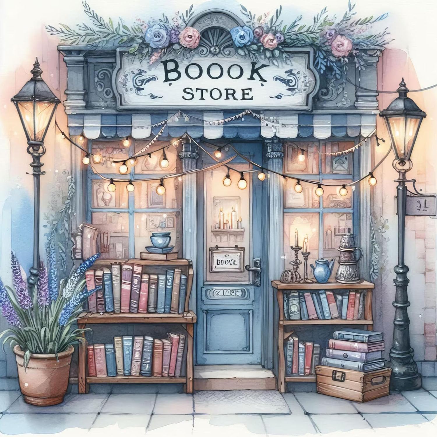 Dlylust Book Store Diamond Art Painting Kits for Adults